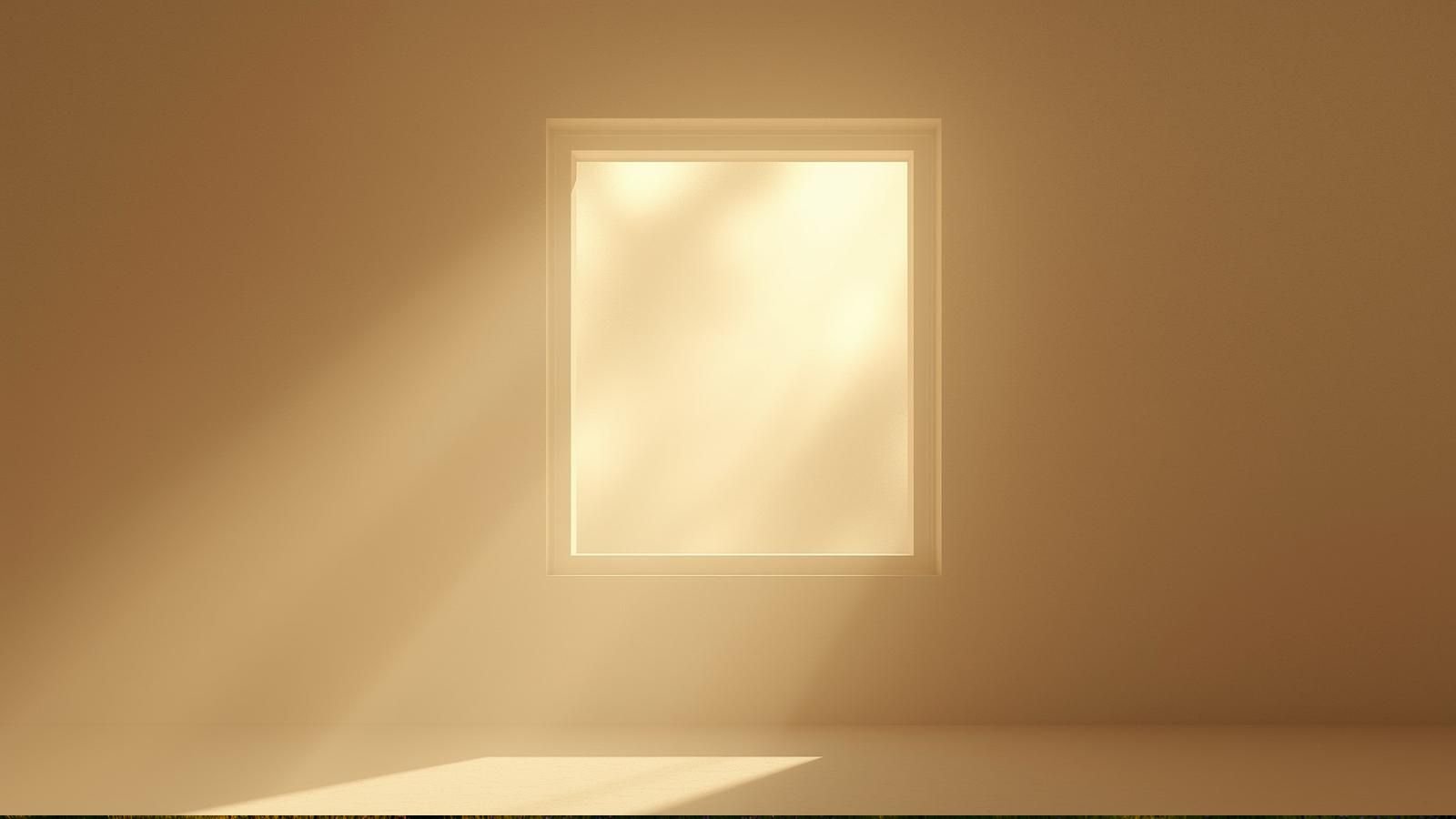 Luz suave entrando por una ventana como símbolo de calma y fe cristiana